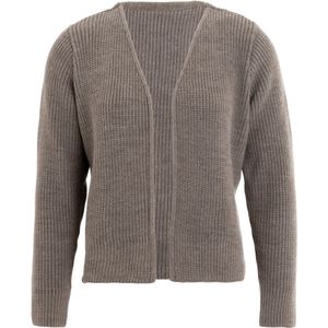 Knit Factory - Lenny Gebreid Vest - Gebreide dames cardigan - Kort vest op heuphoogte - Bruin damesvest gemaakt uit 30% wol en 70% acryl - Marron - 40/42