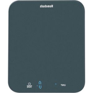 15 kg digitale keukenweegschaal - gewicht gram en ons - precisie voor bakken - koken - LED-display - inclusief 3 AAA-batterijen - gehard glas - blauw.