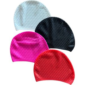 Combi: 4x Badmuts - Douchemuts/vrouwen/kinderen/kind/badmutsen/waterdicht/lang haar/shower cap/dames/heren