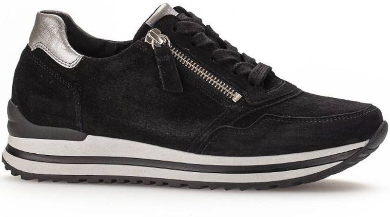 Gabor Low-Top sneakers voor dames, Zwart Grijs 67, 35 EU Weit