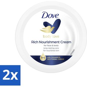 2 x Dove Bodycrème - Voedend - 150 ml - Voedende Crème - Intensieve Hydratatie - Zachte Huid - Beschermende Crème - DeepCare Complex
