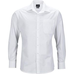 James and Nicholson Heren Longsleeve Zakelijk Shirt (Wit)