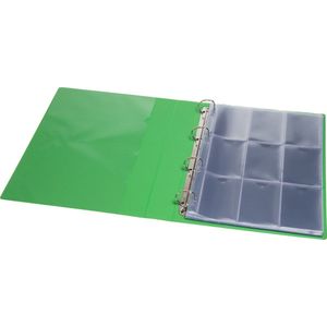 Verzamelmap Deluxe voor speelkaarten en tradingcards - 10 Insteekhoezen - Licht Groen - 180 kaartjes - Map - Binder - Plamo - Plastic Modern