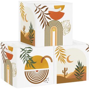 Ibenzoa® Set van drie opvouwbare opbergdozen met abstracte botanische patronen