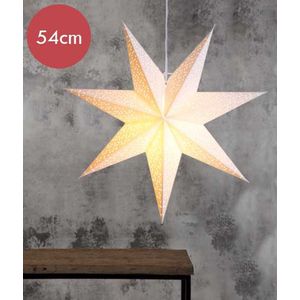Papieren Kerstster ""Dot""- 54cm -lichtkleur: Warm Wit -met stekker -Kerstdecoratie