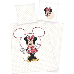 Mickey Mouse Minnie Maus Unisex Beddengoed - roze/wit - Standard