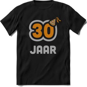 30 Jaar Feest T-Shirt | Goud - Zilver | Grappig Verjaardag Cadeau Shirt | Dames - Heren - Unisex | Tshirt Kleding Kado | - Zwart - XXL