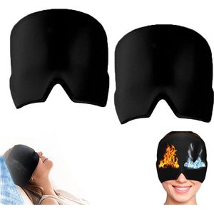 Migraine Muts - 2 Stuks - Migraine Masker - Incl. Slaapmasker - Oogmasker - Warmte En Koude Therapie - Oogkussen - Anti Migraine Masker - Ontspan Je Hoofd - 360° Elastische Omranding - Coldpack - Icepack - Zwart