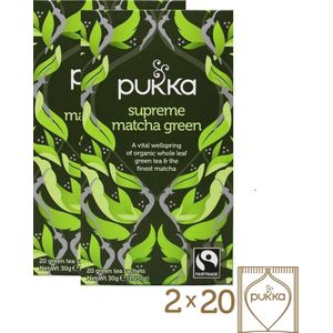 Pukka Thee - Supreme Matcha Green - Voordeelverpakking - 2 x 20 zakjes