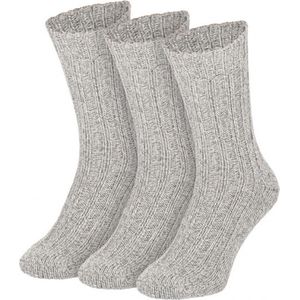 Apollo 124010 Noors Sokken Grof - Grijs | 1 bundel (3 paar) - 39-42