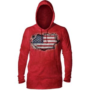 Lightweight Hoodie Tear Thru Flag Red L