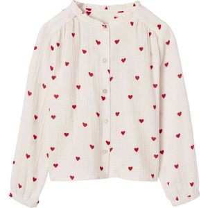 Meisjesblouse - Olijf - Katoenen Gaas - Gepersonaliseerd