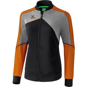 Erima Premium One 2.0 Trainingsvest Dames - Zwart / Grey Melange / Neon Oranje | Maat: 34