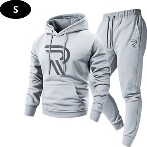 Nivard Joggingpak Heren - Huispak - Volwassenen - Trainingspak - Comfortabel - Jogging Pak - Joggingsbroek - Lichtgrijs - S