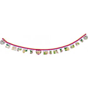 slinger - barbie - verjaardag - 165 cm - karton - roze/geel