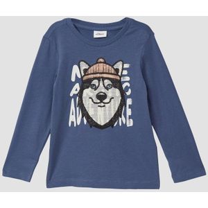 T-shirt - Longsleeve - Met Glinsterende Pailletten - Regular Fit