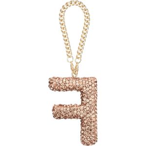 Letter F Charm voor Auto-interieurdecoratie met Kristallen Hanger - DIY Waterbekerhouder - Champagnekleurig - Vrouwenaccessoire