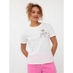 Ydence - T-shirt Let's Go Girls - Wit - Dames