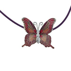 Behave Paarse ketting met emaille vlinder