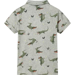 Kinderoverhemd - Maat 104 - Lichtkaki - Korte Mouwen