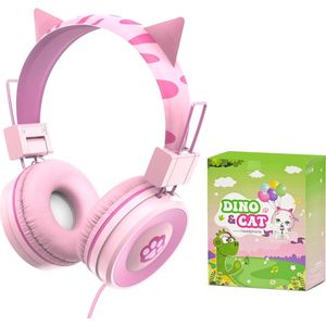 StayPowered Kinderhoofdtelefoon - Perfect voor Jonge Avonturiers - Schattig Design - Stereo Geluid - Ingebouwde Microfoon - Instelbaar en Opvouwbaar - Universele Compatibiliteit - Zacht Gevoerd - Roze - Levering Sneller dan Aangegeven!