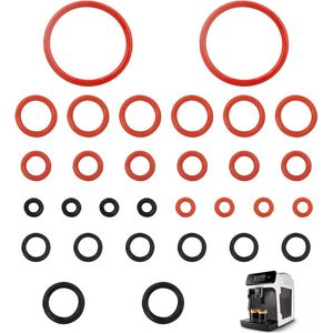 30 stuks O-ringen afdichtingen voor Philips Saeco volautomatische koffiemachine, reserveonderdelen, siliconen afdichtingsset voor zetgroep, lekventiel en stoomventiel, compatibel met Philips USW en