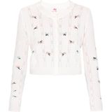 MYMO - Gebreid Vest - Turquoise - Donkergroen - Rosa - Wit