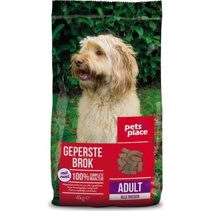 Pets Place Adult Geperste Brokken - Hondenvoer - Gevogelte&Vlees - 4 kg