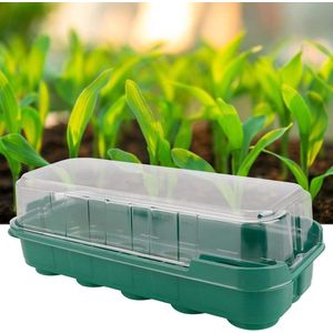 Seed Propagator Tray Set - Mini Stevige Vensterbank Trays met Cover Dome - Broeikas Kweekbakken voor Zaden Groeien Beginnen - 6 PACK (Groente)