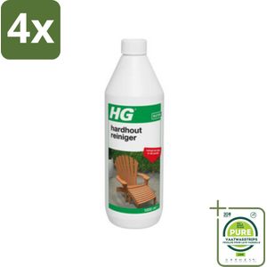 HG Hardhout Reiniger 1 liter - Voordeelverpakking - 4 stuks - Hardhouten meubels - Houtreiniger