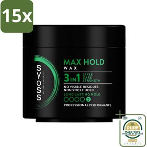 15 x SYOSS - Max Hold Haarwax - Verzorging - Langdurige Styling - 150ml - Grootverpakking - Haarwax - Haartypen - Haartypen Styling - Haartypen Verzorging - Haartypen Verzorging
