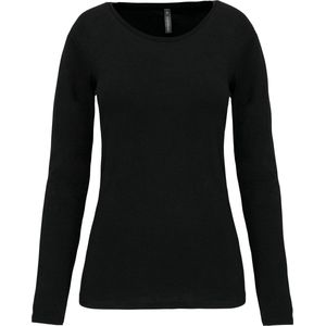 Kariban Dames-t-shirt ronde hals lange mouwen K3017 - Black - L