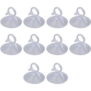 10 Stuks Doorzichtige Plastic Zuignappen met Lussen, Autoglas Voorruit Zonnescherm Doorzichtige Zuignap Zware Zuignappen voor Glazen Oppervlakken