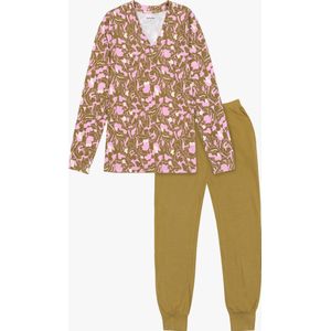Lords & Lilies pyjama dames - roze/kaki print - 242-50-XPA-Z/986 - maat S