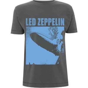Led Zeppelin Heren Tshirt -S- LZ1 Blue Cover Grijs
