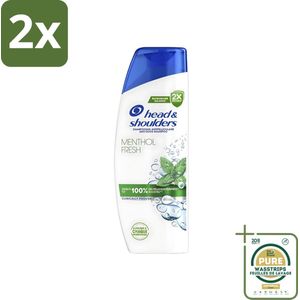 Head & Shoulders - Shampoo - Menthol Fresh - Verfrissende & Verzorgende Menthol - 285 ml - Voordeelverpakking - 2 stuks - Menthol Shampoo - Anti-roos shampoo