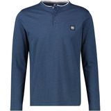 LERROS - Shirt - Navy - Lange Mouw - Henley Hals