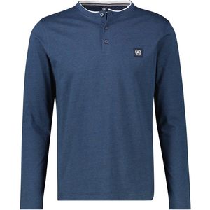 LERROS - Shirt - Navy - Lange Mouw - Henley Hals