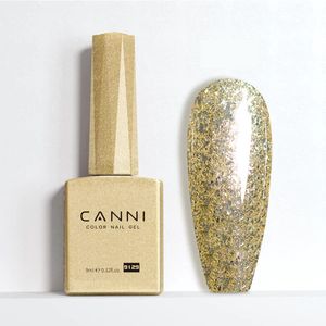 Canni UV Gellak Glitter - 9 ml - 9129 - Glitter Gellak - Gellak Goud - Gellac Glitter - Gouden Gellak - Gellak Kleuren - Canni Gellak - Gellak Nagellak