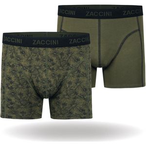 Zaccini Cotton Stretch Boxershorts - Groen - 2 stuks - Heren onderbroeken - Boxer - 95% Katoen - Maat L