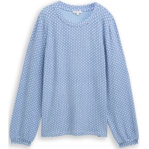 TOM TAILOR - Shirt - Lichtblauw - Lange Mouwen - Losse Pasvorm