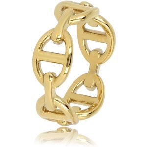 My Bendel Goudkleurige ring met schakels - Goudkleurige ring met schakels - Met luxe cadeauverpakking