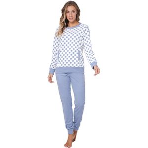 Pastunette - Blue Fog - Pyjama/Huispak - Badstof - Wit/Blauw - Maat 36