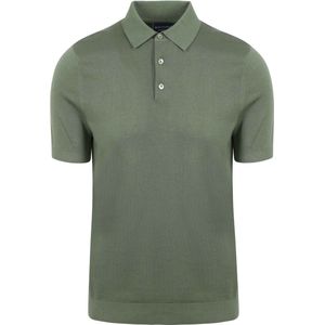 Suitable - Knitted Polo Groen - Modern-fit - Heren Poloshirt Maat M