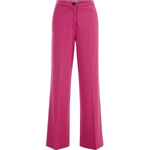 WE Fashion Dames wide leg pantalon met stretch