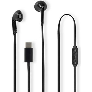 Nedis - Bedrade Koptelefoon - Zwart - USB-C - Microfoon & Volumeregeling