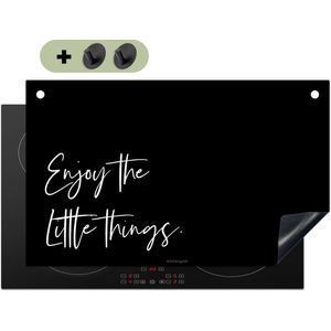 KitchenYeah® Inductie beschermer 80x50 cm - Zwart - Quote - Enjoy the Little Things - Kookplaataccessoires - Afdekplaat voor kookplaat & Spatscherm achterwand - Inductiebeschermer - Inductiemat - Inductieplaat mat - Keuken decoratie