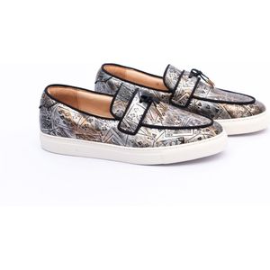 Zerba - Heren Sneakers - Maat 39 - Grijs Zwart Leer - Modena