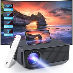 Mini-beamer 4K Full HD 1080P met Bluetooth en Wifi – Draagbare Projector voor Thuisbioscoop