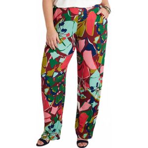 Broek met wijde pijpen en semi-elastische tailleband